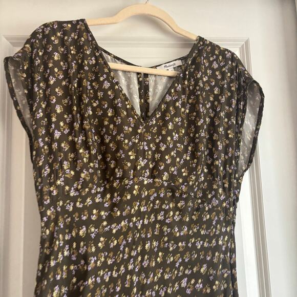 Madewell Women’s Wide V-Neck Midi Slip Dress Ditsy Floral Babydoll Soft Girl 8 - Picture 6 of 16